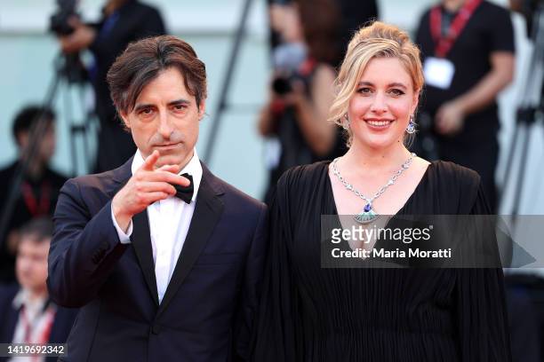 Noah Baumbach and Greta Gerwig attend the "White Noise" and opening ceremony red carpet at the 79th Venice International Film Festival on August 31,...