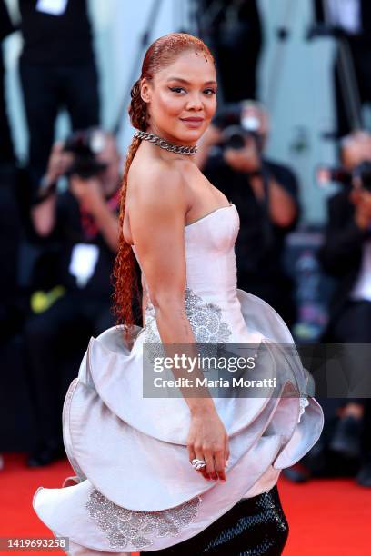 Tessa Thompson attends the "White Noise" and opening ceremony red carpet at the 79th Venice International Film Festival on August 31, 2022 in Venice,...