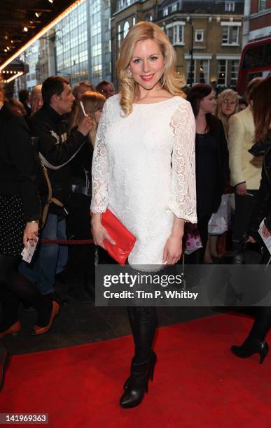 Abi Titmuss attends the press night of The King's Speech at Wyndhams Theatre on March 27, 2012 in London, England.