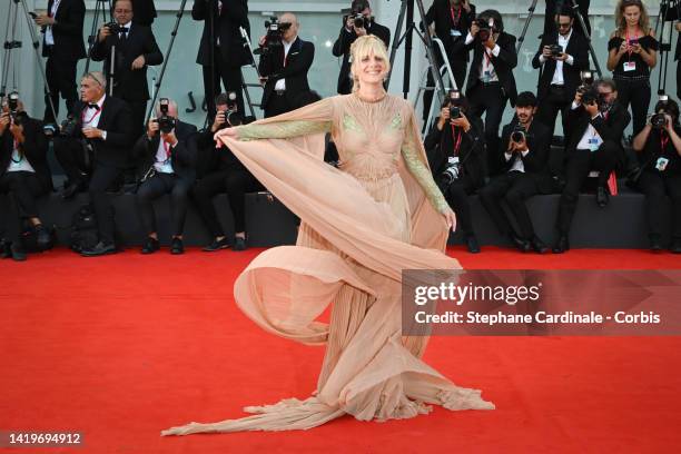 Melanie Laurent attends the "White Noise" and opening ceremony red carpet at the 79th Venice International Film Festival on August 31, 2022 in...