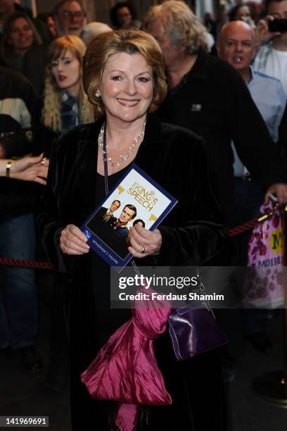 Brenda Blethyn OBE attends the press night of 'The King's Speech' at Wyndhams Theatre on March 27, 2012 in London, England.