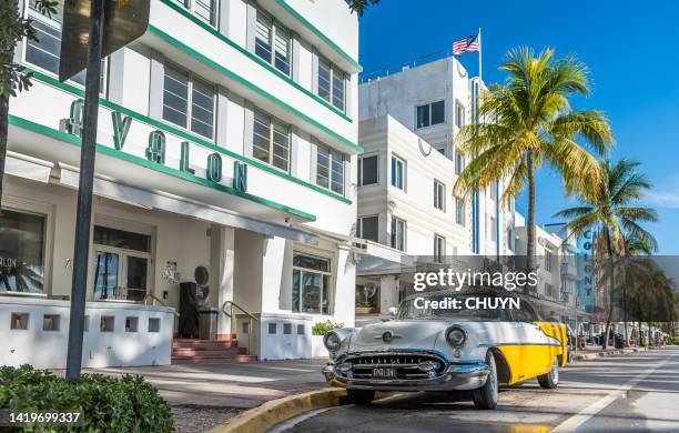 miami beach classics - miami background stock pictures, royalty-free photos & images