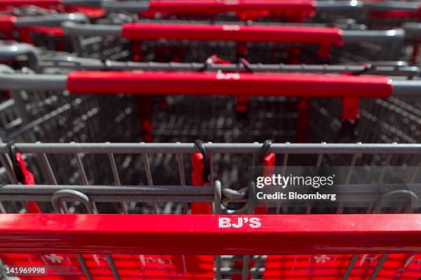 S Wholesale Club Inc. Shopping carts sit outside a store in Falls Church, Virginia, U.S., on Tuesday, March 27, 2012. The U.S. Bureau of Economic...