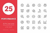 Performance Thin Line Icons. Editable Stroke. Pixel Perfect. For Mobile and Web.