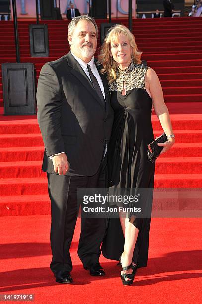 Producer Jon Landau and Julie Landau attend the "Titanic 3D" world premiere at the Royal Albert Hall on March 27, 2012 in London, England.