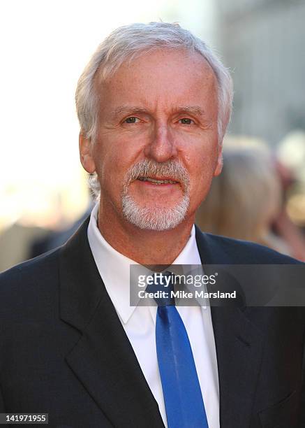 James Cameron attends the world premiere of 'Titanic 3D' at Royal Albert Hall on March 27, 2012 in London, England.