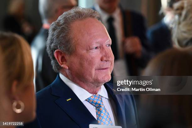 Andrew Forrest, Fortescue Metals Group, The Minderoo Foundation arrives at the Jobs and Skills Summit at Parliament House on September 1, 2022 in...