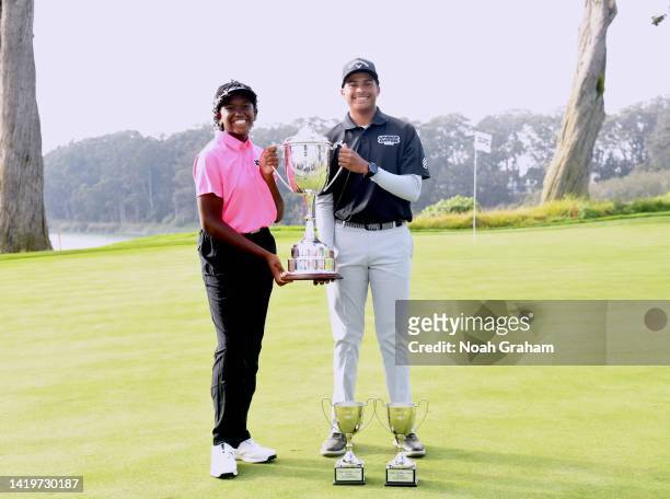 Winners Ashley Shaw and Roman Solomon during the First Annual Curry Cup presented by Stephen Curry and UNDERRATED Golf at TPC Harding Park on August...