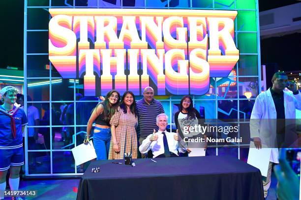 Matthew Modine attends Stranger Things: The Experience in NY and surprises fans on August 31, 2022 in New York City.