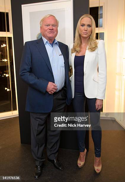 John Fredriksen and Cecilie Fredriksen attend the private view of 'Anja Niemi: Do Not Disturb' at The Little Black Gallery on March 27, 2012 in...