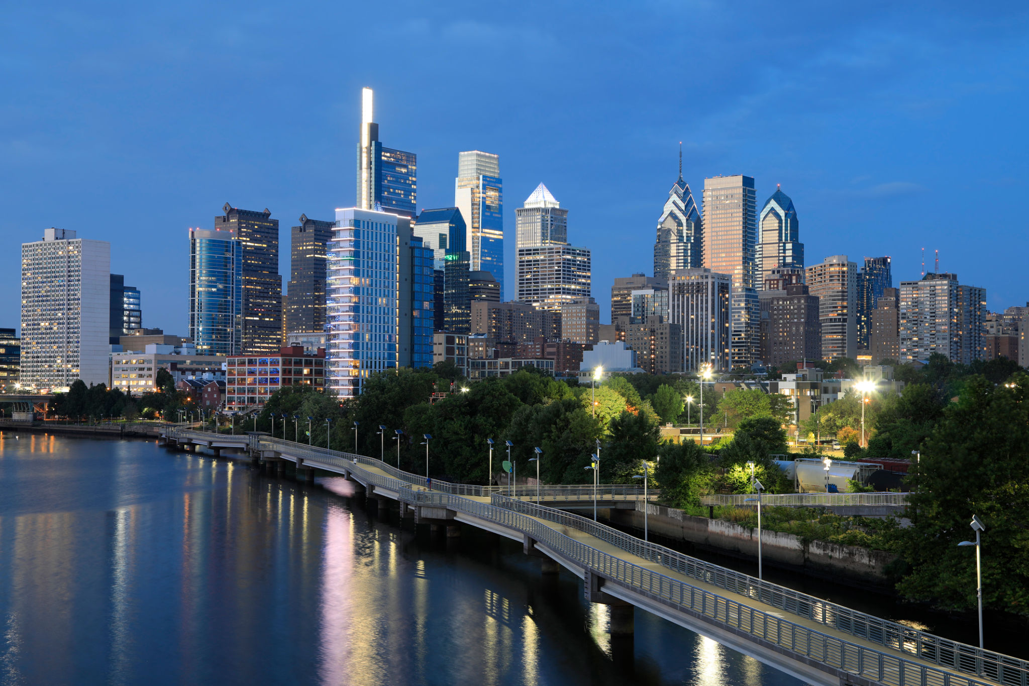 Philadelphia skyline summer