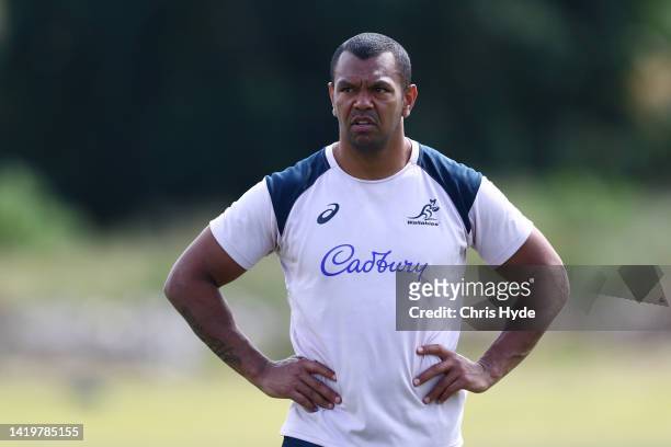 Kurtley Beale during an Australia Wallabies training session at Sanctuary Cove on September 01, 2022 in Gold Coast, Australia.