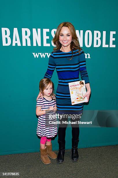Jade Thompson poses with her mother chef Giada De Laurentiis as she promotes "Weeknights with Giada: Quick and Simple Recipes to Revamp Dinner" at...