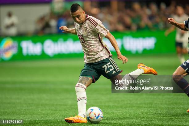 Roberto Alvarado of Mexico during a game between Paraguay and Mexico at Mercedes-Benz Stadium on August 31, 2022 in Atlanta, Georgia.