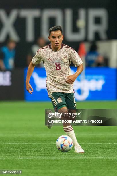 Carlos Rodríguez of Mexico during a game between Paraguay and Mexico at Mercedes-Benz Stadium on August 31, 2022 in Atlanta, Georgia.