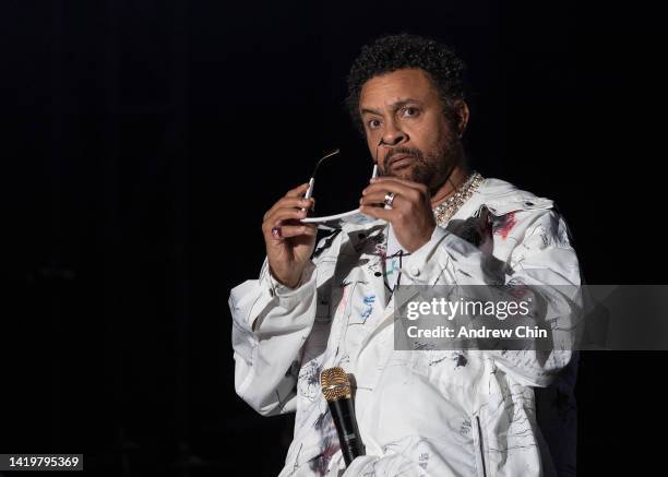 Shaggy performs on stage at PNE Amphitheatre on August 31, 2022 in Vancouver, British Columbia, Canada.