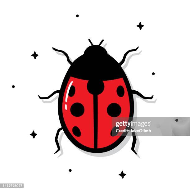 marienkäfer doodle 6 - ladybug stock-grafiken, -clipart, -cartoons und -symbole