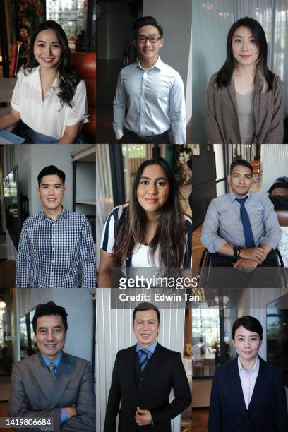 portraits of asian diverse smiling business people looking at camera - disability collection stock pictures, royalty-free photos & images