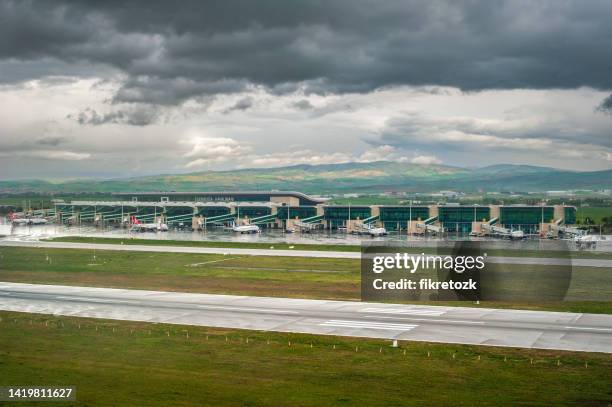 general view of esenboğa airport in ankara. - airport cargo stock pictures, royalty-free photos & images