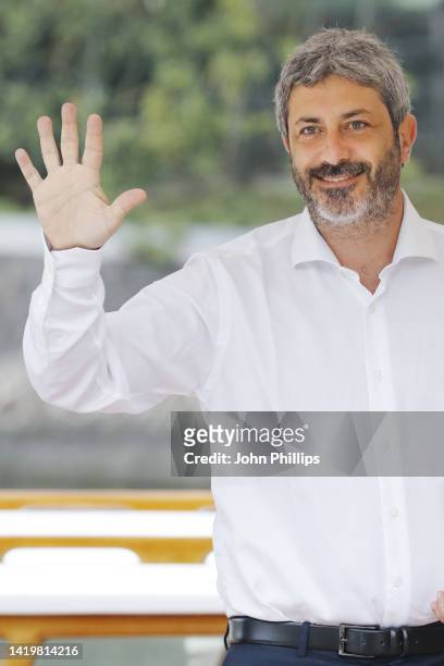 President of the Chamber of Deputies Roberto Fico is seen arriving at the Excelsior pier during the 79th Venice International Film Festival on...