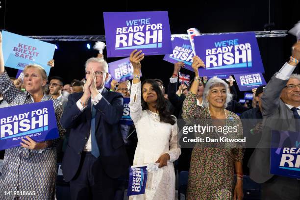 Akshata Murthy, wife of Conservative hopeful Rishi Sunak, attends the final Tory leadership hustings at Wembley Arena on August 31, 2022 in London,...
