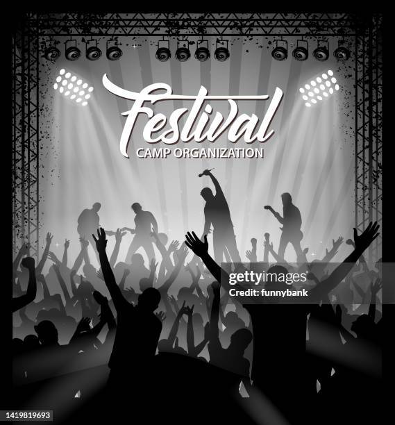 stockillustraties, clipart, cartoons en iconen met concert area sign - popular music concert