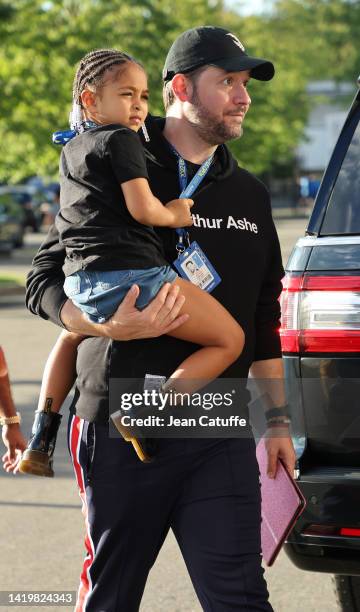 Alexis Ohanian, husband of Serena Williams and their daughter Alexis Olympia Ohanian Jr attend Day 3 of the US Open 2022, 4th Grand Slam of the...