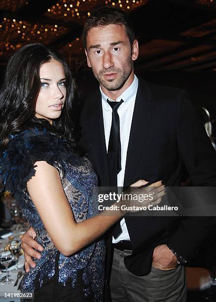 Adriana Lima and her husband, NBA star Marko Jaric attend the Brazil Foundation Gala at W South Beach on March 27, 2012 in Miami Beach, Florida.