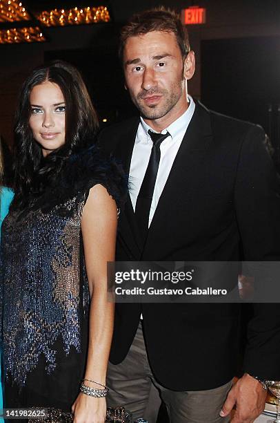 Adriana Lima and her husband, NBA star Marko Jaric attend the Brazil Foundation Gala at W South Beach on March 27, 2012 in Miami Beach, Florida.