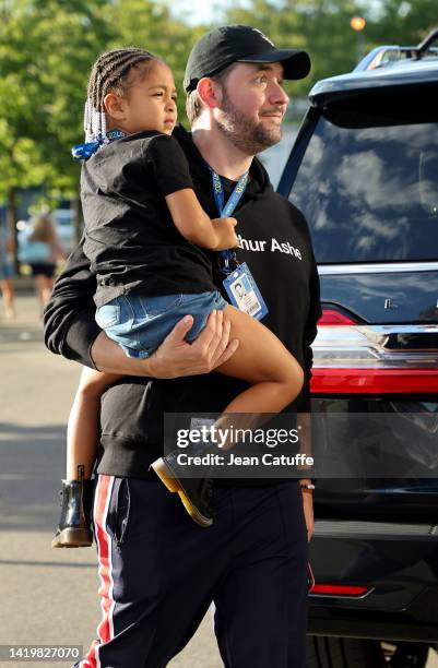 Alexis Ohanian, husband of Serena Williams and their daughter Alexis Olympia Ohanian Jr attend Day 3 of the US Open 2022, 4th Grand Slam of the...