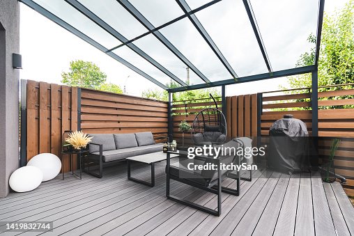 Outdoor lounge area on a terrace Outdoor lounge area on a terrace