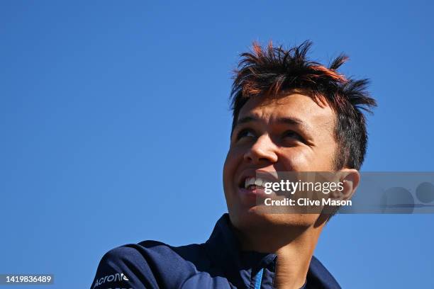 Alexander Albon of Thailand and Williams looks on in the Paddock during previews ahead of the F1 Grand Prix of The Netherlands at Circuit Zandvoort...