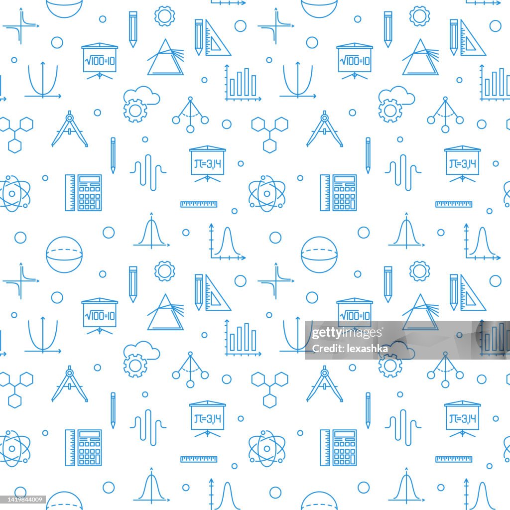 Science Technology Engineering Math Vector Seamless Pattern High-Res ...