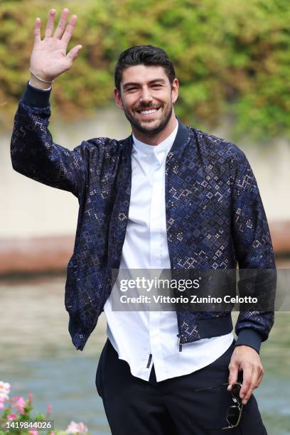 Ignazio Moser is seen arriving at the Excelsior pier during the 79th Venice International Film Festival on September 01, 2022 in Venice, Italy.