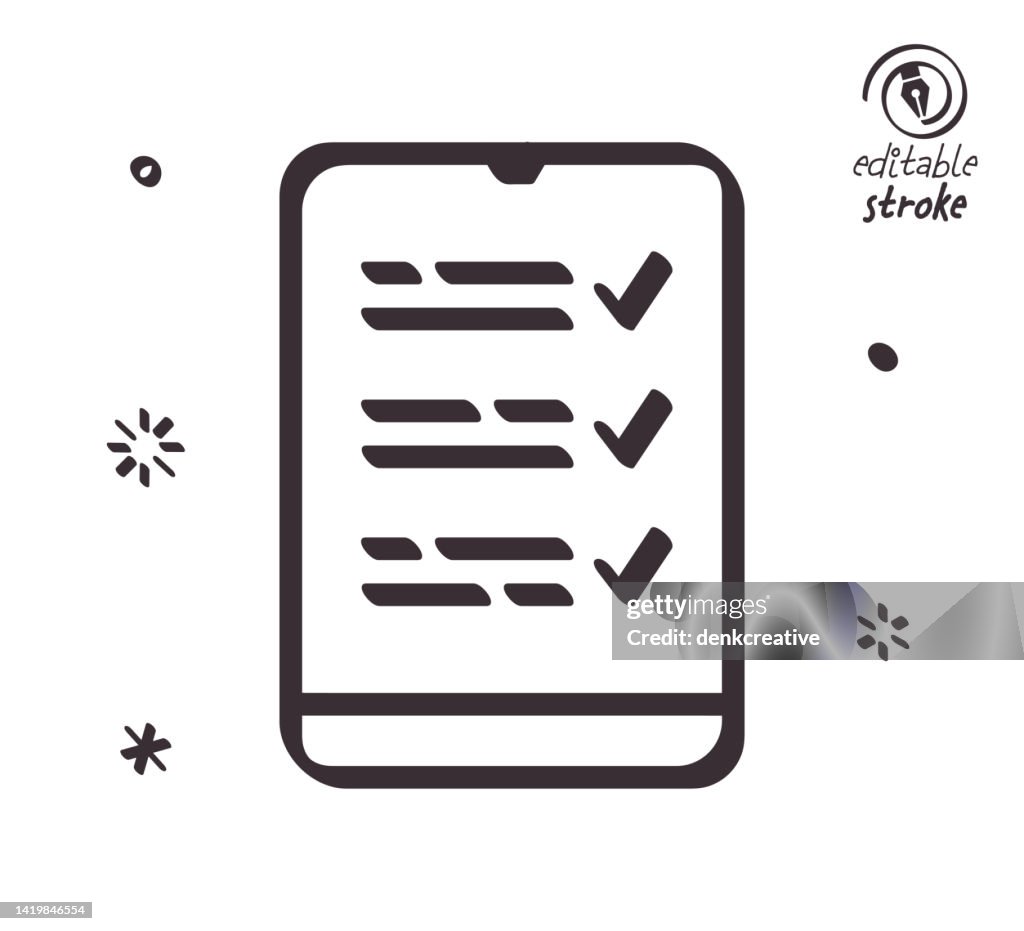 Playful Line Illustration For Completing Task High-Res Vector Graphic ...