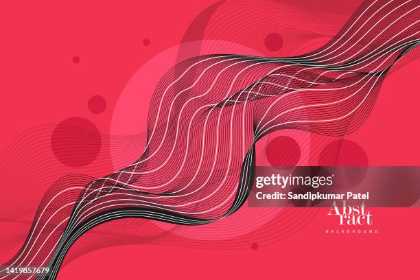 abstract background with a dynamic waves - business card design stock illustrations