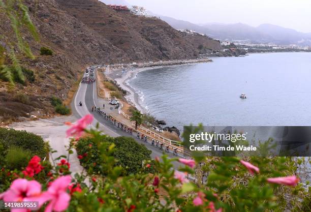 Samuele Battistella of Italy and Team Astana – Qazaqstan, Edoardo Zambanini of Italy and Team Bahrain Victorious, Mike Teunissen of Netherlands and...