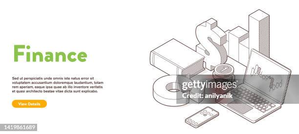 banner- finance concept - cell growth illustration stock illustrations