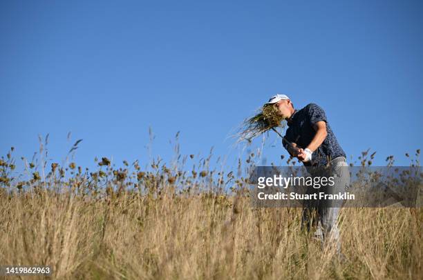 Nicolai Hojgaard of Denmark plays his approach shot on the 13th hole during Day One of the Made in HimmerLand at Himmerland Golf & Spa Resort on...