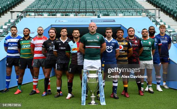 Charlie Ewels of Bath Rugby, Lewis Ludlam of Northampton Saints, Lewis Ludlow of Gloucester Rugby, Stuart Hogg of Exeter Chiefs, Adam Radwan of...