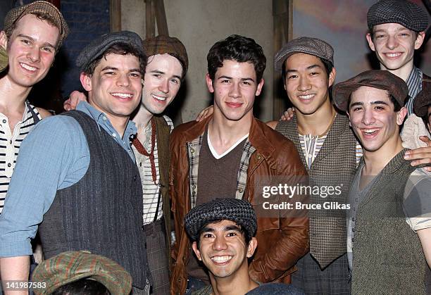 Nick Jonas And The Cast Pose Backstage At The Hit Musical Newsies News Photo Getty Images Nick Jonas And The Cast Pose Backstage At The Hit Musical Newsies News Photo Getty Images