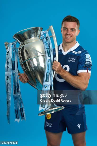 George Ford of Sale Sharks poses during the Gallagher Premiership Rugby Season Launch at Twickenham Stadium on September 01, 2022 in London, England.