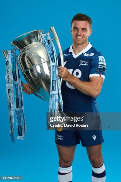 George Ford of Sale Sharks poses during the Gallagher Premiership Rugby Season Launch at Twickenham Stadium on September 01, 2022 in London, England.