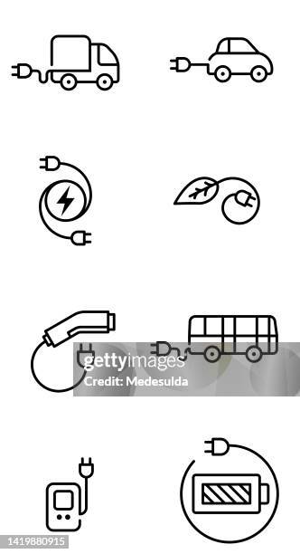 bildbanksillustrationer, clip art samt tecknat material och ikoner med electric car concept - miljöfrågor