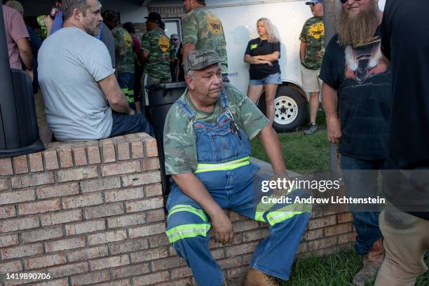 Striking union coal miners attend a strike rally at the local union hall on August 31, 2022 in Brookwood, Alabama. The United Mine Workers of America...