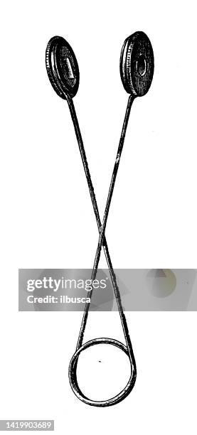 antique illustration, physics principles and experiments, optics: tourmaline clamp - clamp stock illustrations