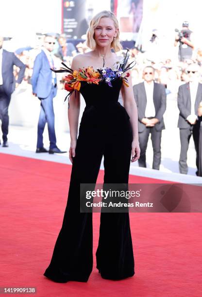 Cate Blanchett attends the "Tar" red carpet at the 79th Venice International Film Festival on September 01, 2022 in Venice, Italy.