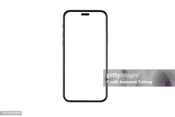new phone front isolated on white background - vuoto foto e immagini stock