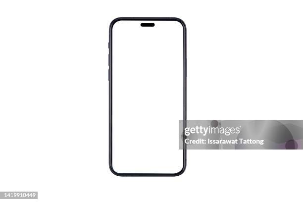 new phone front isolated on white background - samsung galaxy stock pictures, royalty-free photos & images