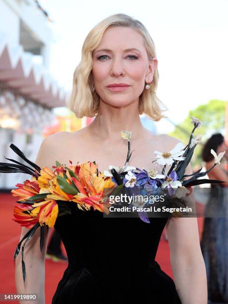 Cate Blanchett attends the "Tar" red carpet at the 79th Venice International Film Festival on September 01, 2022 in Venice, Italy.